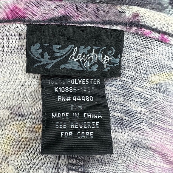 Small Daytrip Brand Floral Blouse Kimono Purple Tellow White Flowy Sleeve - Picture 7 of 10